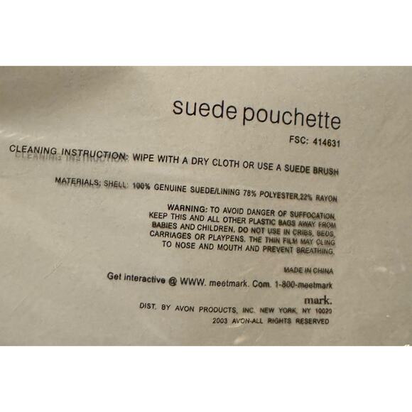 VTG Mark by Avon Brown Suede Woodland Hippie Purse Pouchette 2003 NEW 414631 - Picture 3 of 5